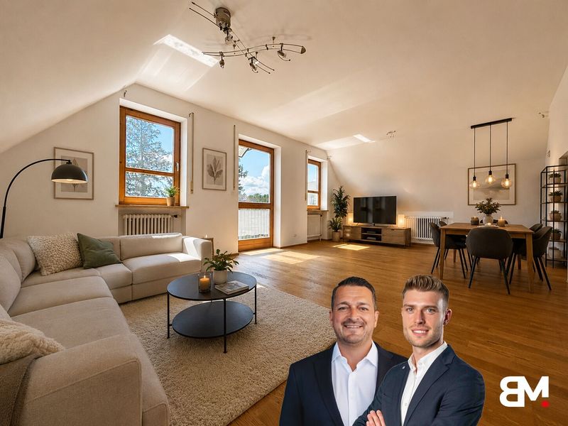 Mit Blick in die Natur!
3-Zimmer-Dachgeschosswohnung mit Balkon, Spitzboden & Tiefgaragenstellplatz